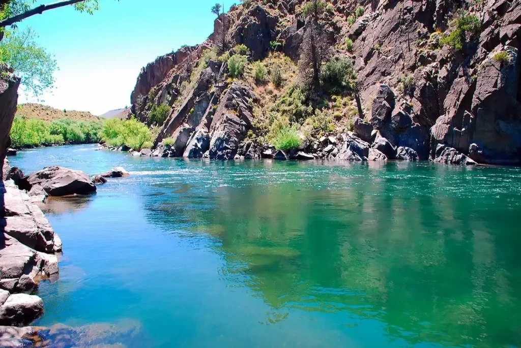 Scenic view of the Alumine River in Northern Patagonia for trout fishing