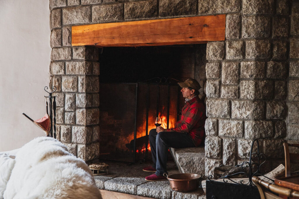 Comfortable guest bedroom interior at Stone River Lodge Patagonia