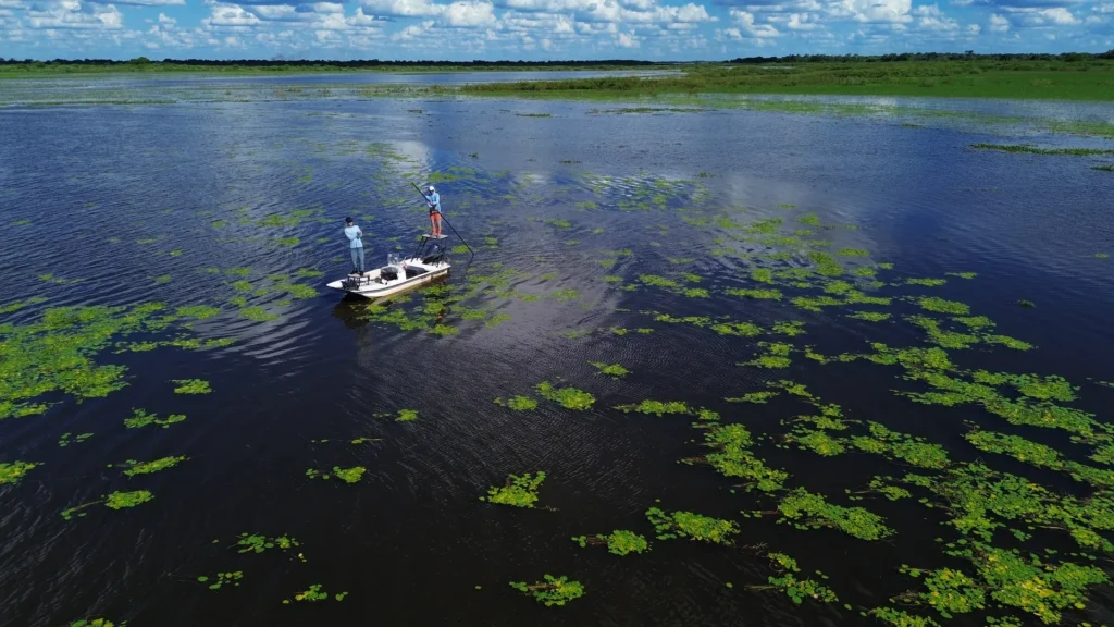 Interior view of the main lodge area at Golden Dorado Lodge